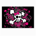 Girly Skull & Crossbones Postcard 4 x 6  (Pkg of 10)