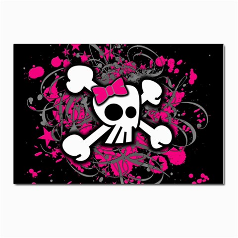 Girly Skull & Crossbones Postcards 5  x 7  (Pkg of 10) from ArtsNow.com Front