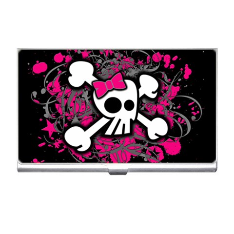 Girly Skull & Crossbones Business Card Holder from ArtsNow.com Front