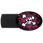 Girly Skull & Crossbones USB Flash Drive Oval (2 GB)
