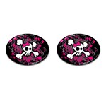 Girly Skull & Crossbones Cufflinks (Oval)