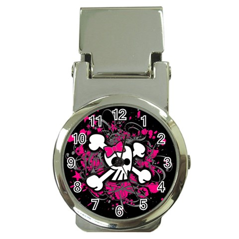Girly Skull & Crossbones Money Clip Watch from ArtsNow.com Front