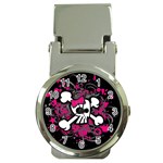 Girly Skull & Crossbones Money Clip Watch