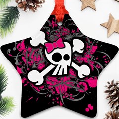 Girly Skull & Crossbones Star Ornament (Two Sides) from ArtsNow.com Back