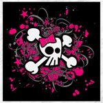 Girly Skull & Crossbones Canvas 12  x 12 