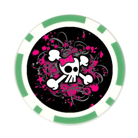Girly Skull & Crossbones Poker Chip Card Guard from ArtsNow.com Front