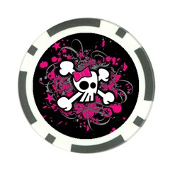 Girly Skull & Crossbones Poker Chip Card Guard from ArtsNow.com Back