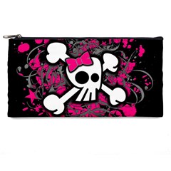 Girly Skull & Crossbones Pencil Case from ArtsNow.com Front