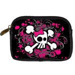 Girly Skull & Crossbones Digital Camera Leather Case