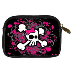 Girly Skull & Crossbones Digital Camera Leather Case from ArtsNow.com Back