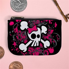 Girly Skull & Crossbones Mini Coin Purse from ArtsNow.com Front