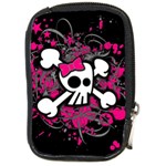 Girly Skull & Crossbones Compact Camera Leather Case