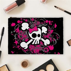 Girly Skull & Crossbones Cosmetic Bag (Large) from ArtsNow.com Front