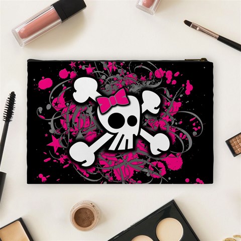 Girly Skull & Crossbones Cosmetic Bag (Large) from ArtsNow.com Back