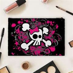 Girly Skull & Crossbones Cosmetic Bag (Large) from ArtsNow.com Back