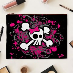 Girly Skull & Crossbones Cosmetic Bag (XL) from ArtsNow.com Front