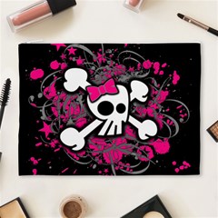 Girly Skull & Crossbones Cosmetic Bag (XL) from ArtsNow.com Front