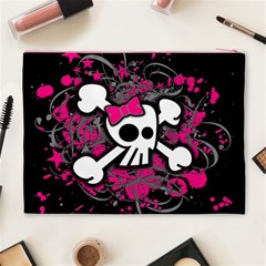 Girly Skull & Crossbones Cosmetic Bag (XL) from ArtsNow.com Back