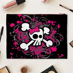 Girly Skull & Crossbones Cosmetic Bag (XL) from ArtsNow.com Back