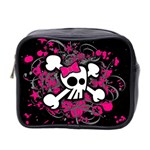 Girly Skull & Crossbones Mini Toiletries Bag (Two Sides)