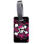 Girly Skull & Crossbones Luggage Tag (one side)