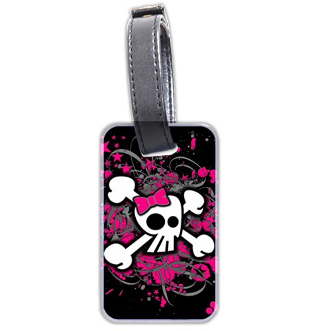 Girly Skull & Crossbones Luggage Tag (two sides) from ArtsNow.com Front