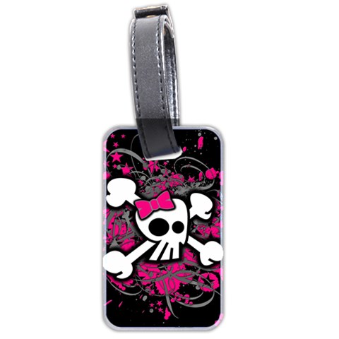 Girly Skull & Crossbones Luggage Tag (two sides) from ArtsNow.com Back