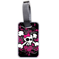 Girly Skull & Crossbones Luggage Tag (two sides) from ArtsNow.com Back