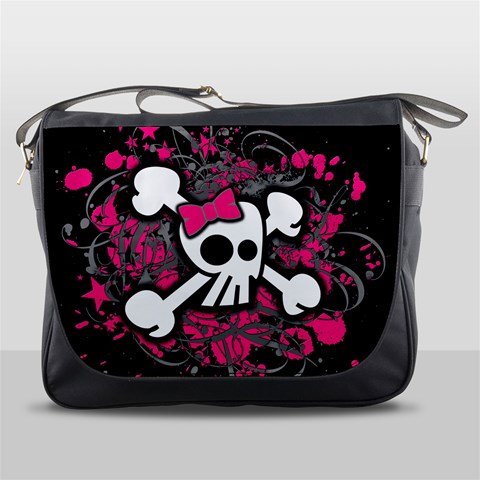 Girly Skull & Crossbones Messenger Bag from ArtsNow.com Front