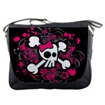 Girly Skull & Crossbones Messenger Bag