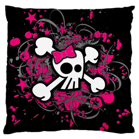 Girly Skull & Crossbones Large Cushion Case (One Side) from ArtsNow.com Front