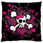 Girly Skull & Crossbones Large Cushion Case (One Side)