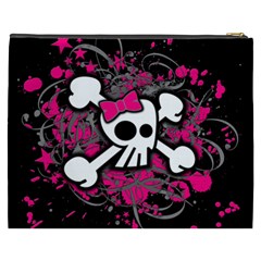 Girly Skull & Crossbones Cosmetic Bag (XXXL) from ArtsNow.com Back