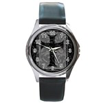 Gothic Brocade Cross Round Metal Watch