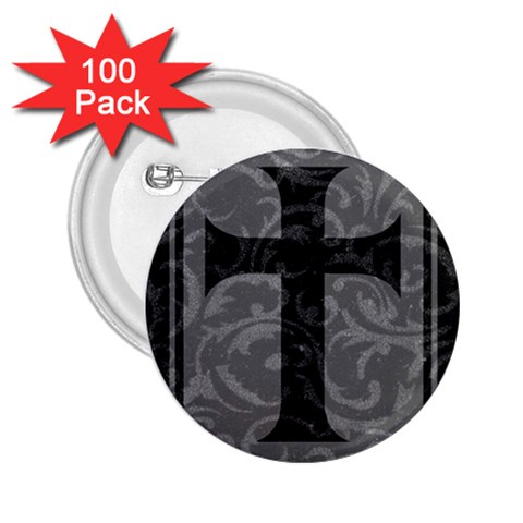 Gothic Brocade Cross 2.25  Button (100 pack) from ArtsNow.com Front