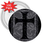 Gothic Brocade Cross 3  Button (100 pack)