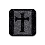 Gothic Brocade Cross Rubber Square Coaster (4 pack)