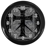 Gothic Brocade Cross Wall Clock (Black)