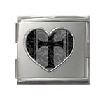 Gothic Brocade Cross Mega Link Heart Italian Charm (18mm)