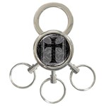 Gothic Brocade Cross 3-Ring Key Chain