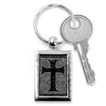 Gothic Brocade Cross Key Chain (Rectangle)