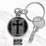 Gothic Brocade Cross Nail Clippers Key Chain