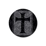 Gothic Brocade Cross Rubber Round Coaster (4 pack)