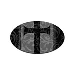 Gothic Brocade Cross Sticker (Oval)