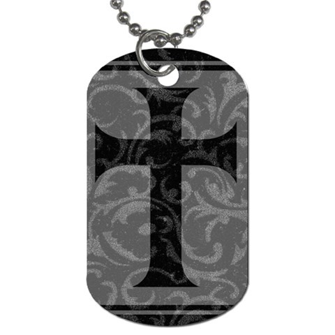 Gothic Brocade Cross Dog Tag (One Side) from ArtsNow.com Front
