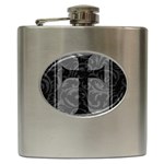 Gothic Brocade Cross Hip Flask (6 oz)