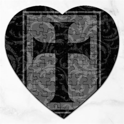 Gothic Brocade Cross Jigsaw Puzzle (Heart) from ArtsNow.com Front