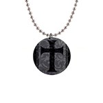Gothic Brocade Cross 1  Button Necklace