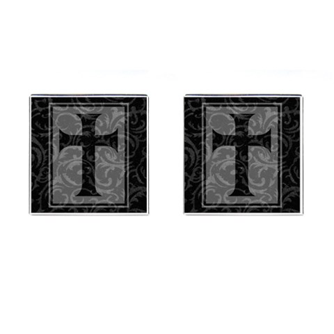 Gothic Brocade Cross Cufflinks (Square) from ArtsNow.com Front(Pair)