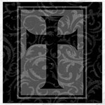 Gothic Brocade Cross Canvas 12  x 12 